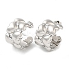 Brass Heart Stud Earrings EJEW-M228-03P-1