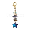 Electroplate Glass Star Pendant Decoration HJEW-JM01589-3