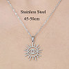 201 Stainless Steel Hollow Sun with Eye Pendant Necklace NJEW-OY002-05-3