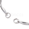 304 Stainless Steel Faceted Bar Link Chain Bracelet Makings AJEW-JB01184-02-2