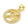 Brass Micro Pave Cubic Zirconia Pendants KK-K354-03G-04-2