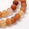 Frosted Natural Carnelian Beads Strands X-G-F372-6mm-3