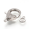 Brass Micro Pave Cubic Zirconia Lobster Claw Clasps ZIRC-S058-13P-2