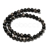 Natural Black Fossil Coral Beads Strands G-R494-A04-03-2