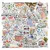 Book with Flower Pattern Self-Adhesive Picture Stickers X-DIY-P069-02-4