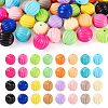 48Pcs 16 Colors Baking Paint Acrylic Beads MACR-TA0001-44-1