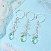 3Pcs 3 Styles Glass Angel Pendant Keychains KEYC-JKC00921-2