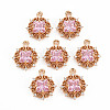 Rack Plating Brass Micro Pave Clear Cubic Zirconia Pendants KK-T060-61-RS-4