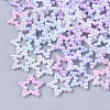 Rainbow ABS Plastic Imitation Pearl Linking Rings OACR-T015-02-01-1