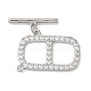 Brass Micro Pave Clear Cubic Zirconia Toggle Clasps KK-N254-74P-3