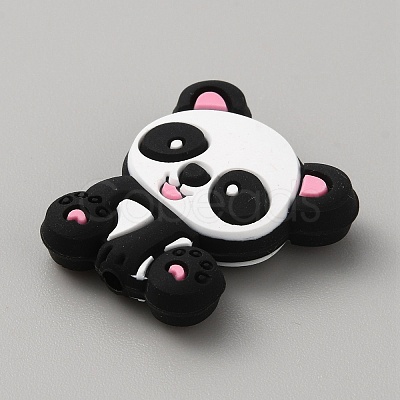 Panda Silicone Beads SIL-WH0002-82C-1