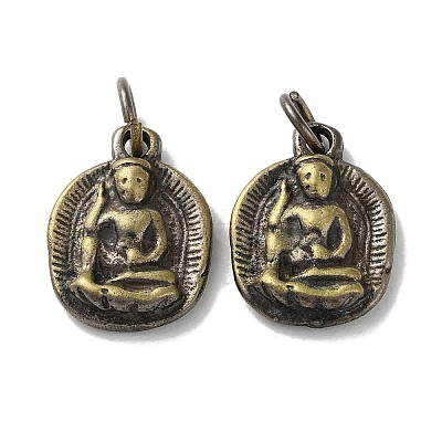 Tibetan Style Brass Pendants KK-M284-17AB-1