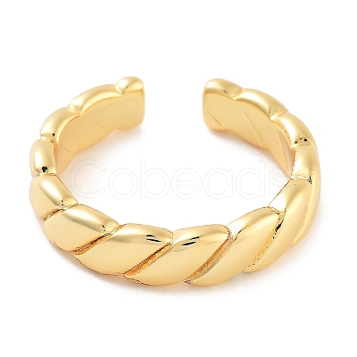 Rack Plating Brass Open Cuff Rings for Women RJEW-Z059-02G-02-1