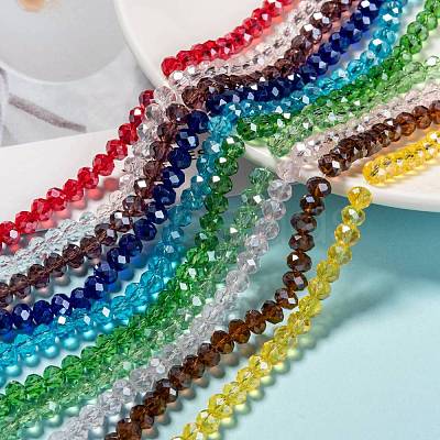 Electroplate Glass Beads Strands EGLA-X0007-01C-6mm-1