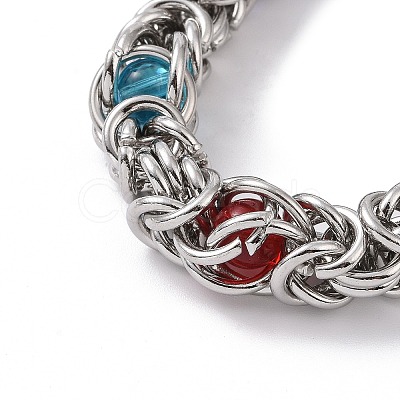 Non-Tarnish 201 Stainless Steel Rope Chain Bracelets BJEW-R313-08C-P-1