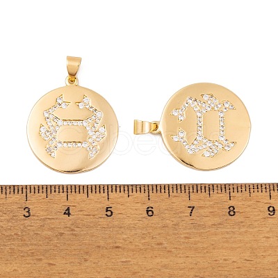 Brass Micro Pave Cubic Zirconia Pendants KK-E108-20G-1