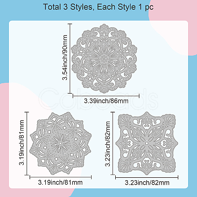 Mandala Flower Carbon Steel Cutting Dies Stencils DIY-WH0309-1255-1