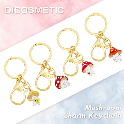 DICOSMETIC DIY Mushroom Elf Charm Keychain Making Kit DIY-DC0001-83-1