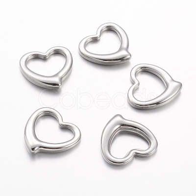 Tarnish Resistant 201 Stainless Steel Open Heart Pendants STAS-G076-03P-1