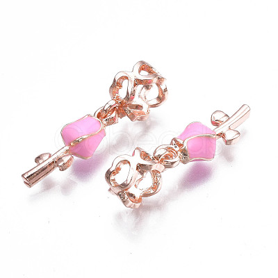 Rack Plating Alloy Enamel European Dangle Charms MPDL-N039-065-1