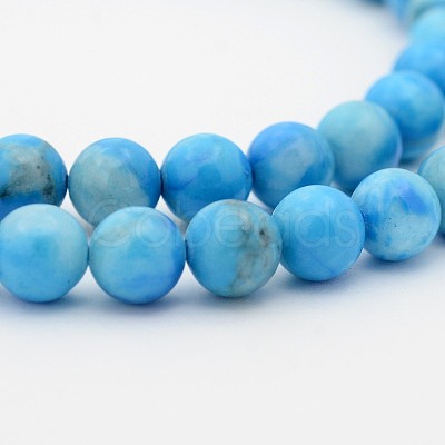 Natural Gemstone Dyed Round Bead Strands G-P070-42-6mm-1