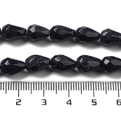 Synthetic Blue Goldstone Beads Strands G-P520-B24-01-1