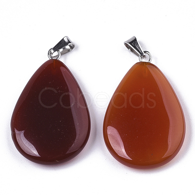 Natural Carnelian/Red Agate Pendants X-G-N0325-04-1