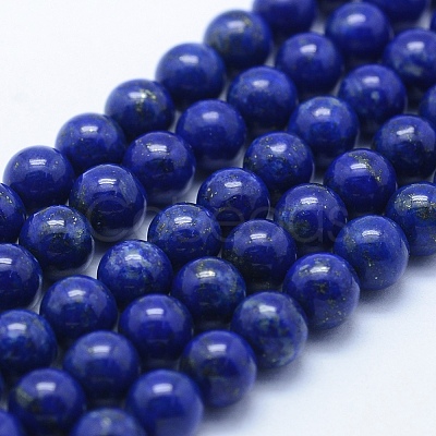 Natural Lapis Lazuli Beads Strands G-P342-01-6mm-A-1