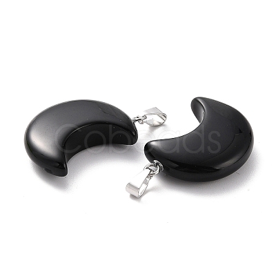 Natural Obsidian Pendants X-G-Z022-02L-1