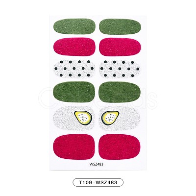 Avocados & Strawberries & Flowers Full Cover Nail Art Stickers MRMJ-T109-WSZ483-1