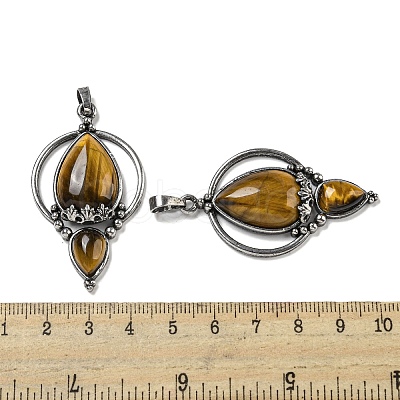 Natural Tiger Eye Pendants G-F766-04AS-01-1