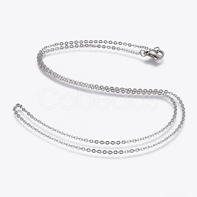 Non-Tarnish 304 Stainless Steel Cable Chain Necklaces NJEW-F248-23B-P-1