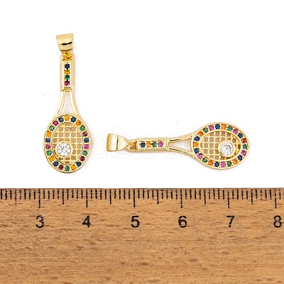 Brass Micro Pave Cubic Zirconia Pendants KK-E108-25G-1