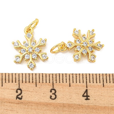 Rack Plating Brass Micro Pave Clear Cubic Zirconia Pendants KK-B093-04A-G-1