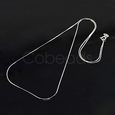 Anti-Tarnish Trendy Unisex Rhodium Plated 925 Sterling Silver Snake Chain Necklaces X-STER-M034-B-08-1