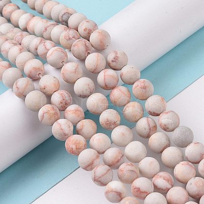 Natural Red Netstone Beads Strands G-Q462-8mm-14-1