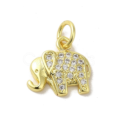 Real 18K Gold Plated Brass Pave Cubic Zirconia Pendants KK-M283-02A-01-1