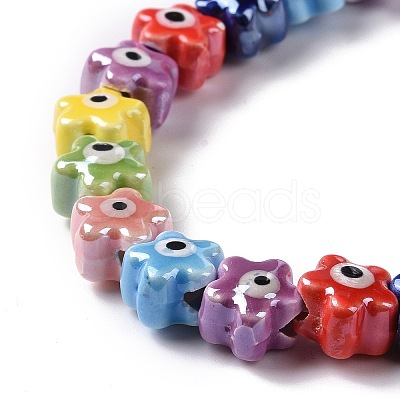 Handmade Porcelain Ceramic Beads Strands LAMP-B021-05C-1