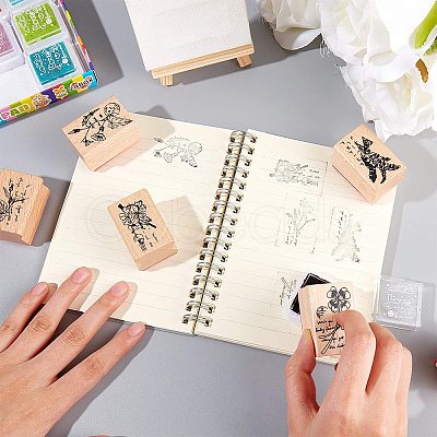 Wooden Stamps AJEW-NB0001-25-1