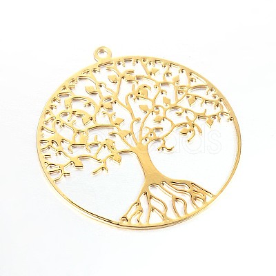 Filigree Tree of Life Brass Pendants X-KK-M171-01G-1