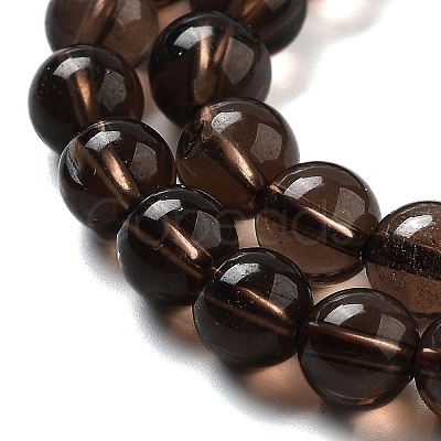 Natural Smoky Quartz Round Beads Strands G-E329-6mm-38A-1