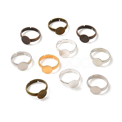 Mixed Color Adjustable Brass Pad Ring Findings EC541-14-M-1