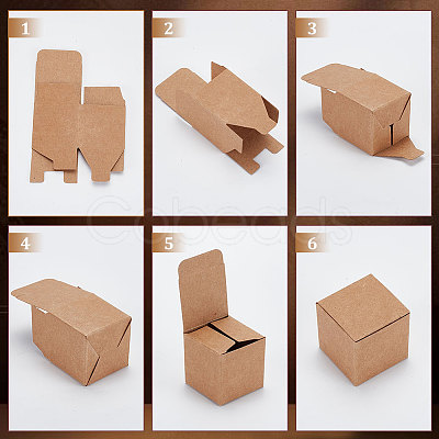 Square Folding Kraft Paper Jewelry Boxes CON-WH0089-47B-1