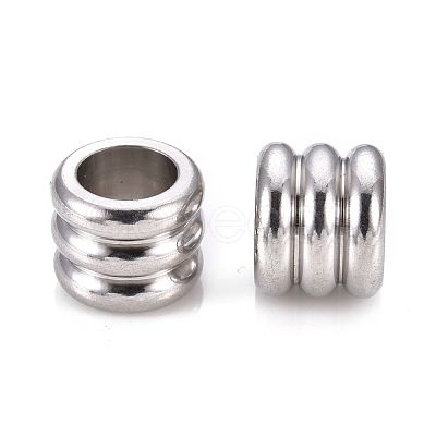 Tarnish Resistant 201 Stainless Steel European Beads STAS-F250-05P-1