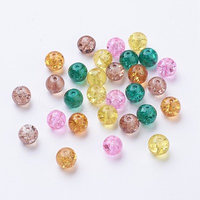 Baking Painted Crackle Glass Beads DGLA-X0006-8mm-08-1