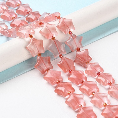 Cherry Quartz Glass Beads Strands G-NH0005-021-1