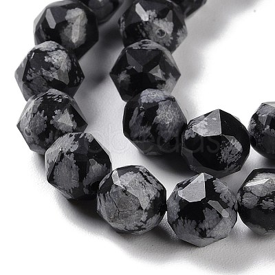 Natural Snowflake Obsidian Beads Strands G-NH0021-A09-02-1