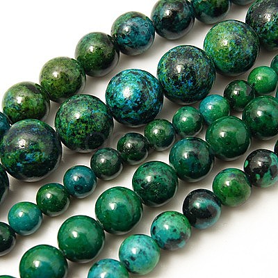 Synthetic Chrysocolla Beads Strands G-L529-B01-6mm-1