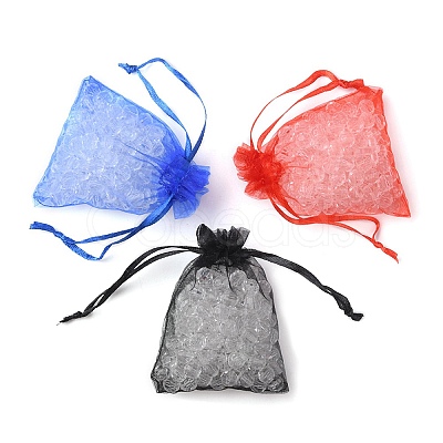 20Pcs 10 Colors Rectangle Organza Drawstring Bags CON-YW0001-31C-1