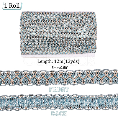 Polyester Braided Lace Trim OCOR-WH0078-09C-1